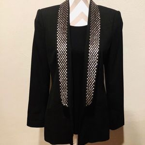 Zara Basic black blazer w/ chic studded label